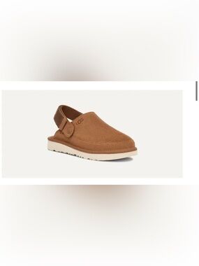 UGG Goldenstar Chestnut Suede Slingback Clog with Cream Sole